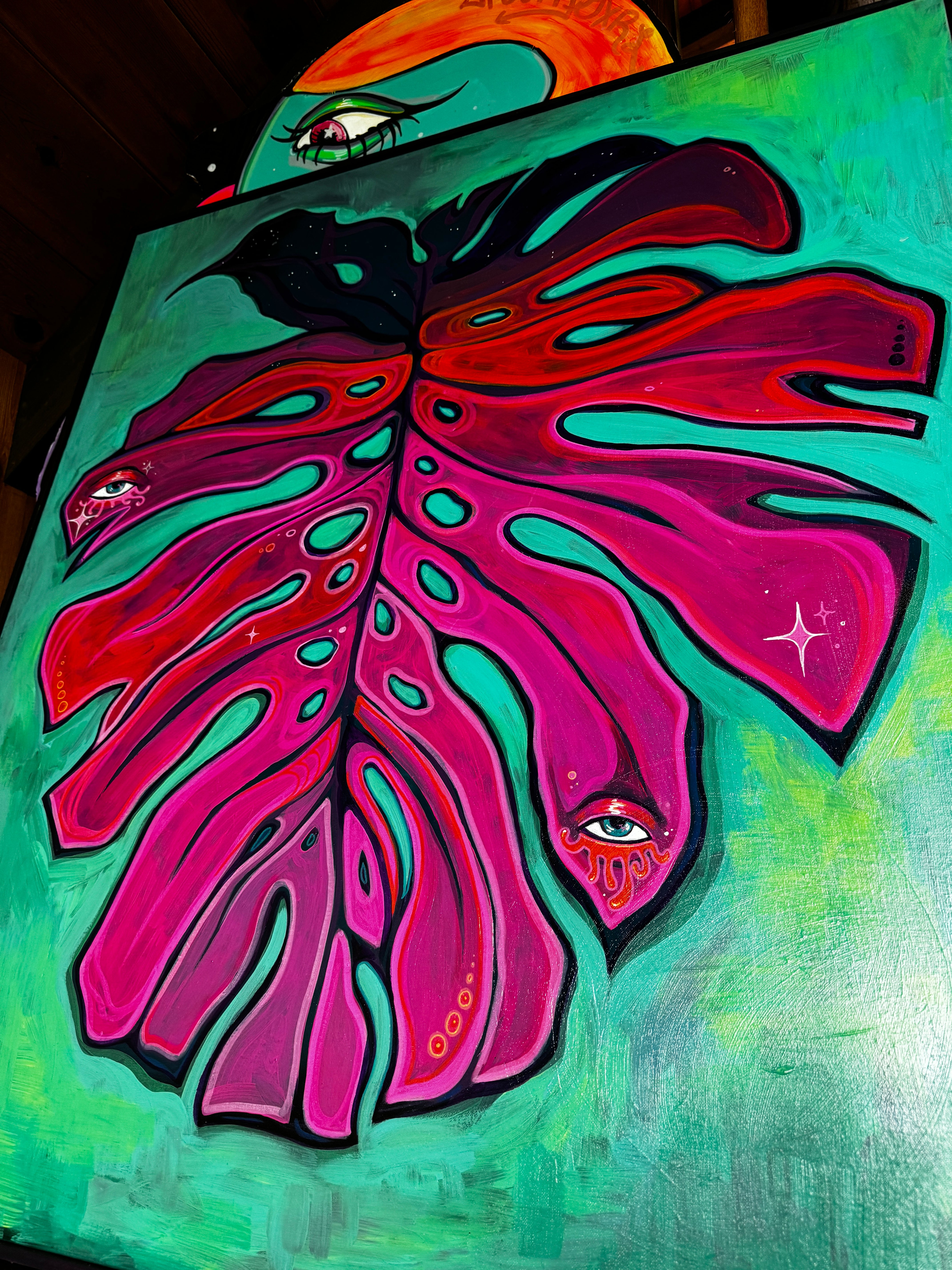 acrylic monstera painting Monstera