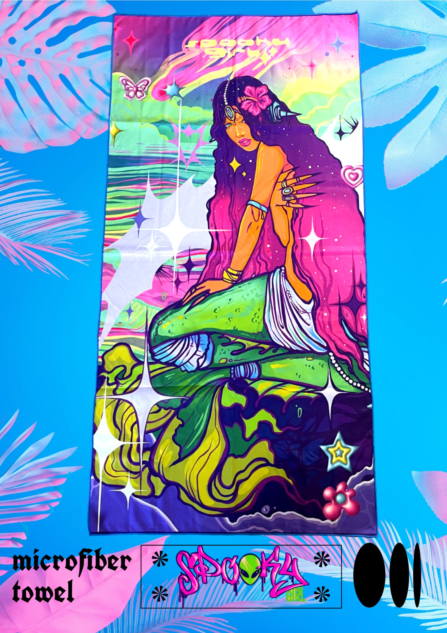 The Psychedelic Siren | Rainbow Magic Microfiber Beach Towel
