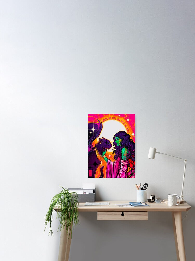 Cats and Women Poster Print